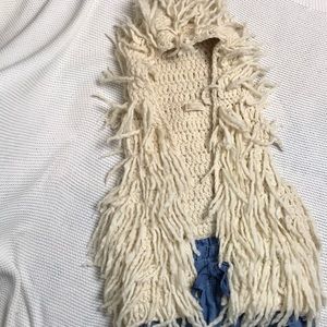 Michael Kors Cream knitted vest with a hood SZ S